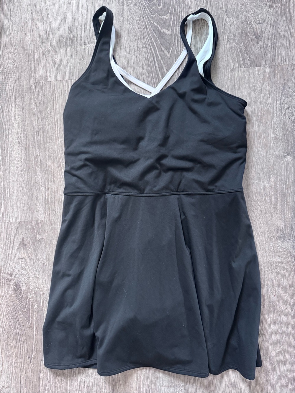 Black Active Dress with White Strappy Back